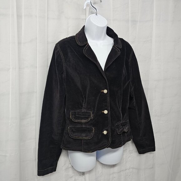 Vintage Bandolino Velvet Jacket Brown Retro Boho Western Y2K L - Picture 4 of 12